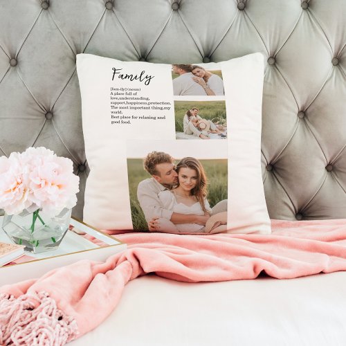 Collage Couple Photo  Romantic Family Gift Throw Pillow