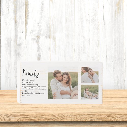 Collage Couple Photo  Romantic Family Gift Wooden Box Sign