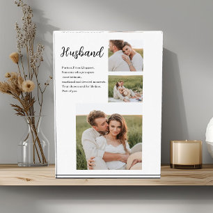 Collage Couple Photo & Romantic Husband Love Gift Block