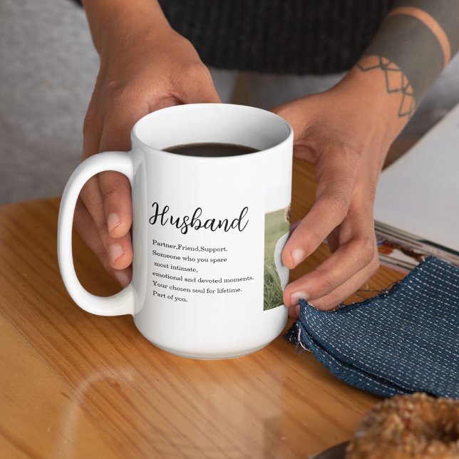 Collage Couple Photo & Romantic Husband Love Gift Coffee Mug (Creator Uploaded)
