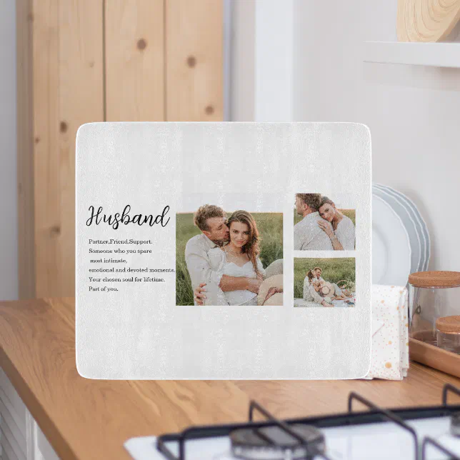 Discover Collage Couple Photo & Romantic Husband Love Gift Cutting Board