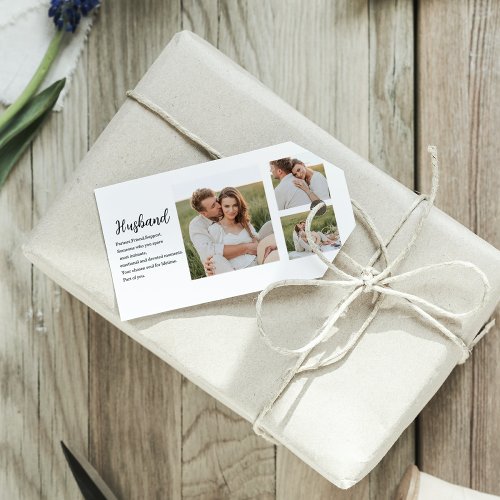 Collage Couple Photo  Romantic Husband Love Gift Gift Tags