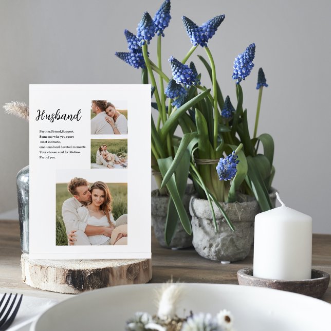 Collage Couple Photo & Romantic Husband Love Gift Holiday Card (Creator Uploaded)