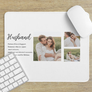 Collage Couple Photo & Romantic Husband Love Gift Mouse Pad