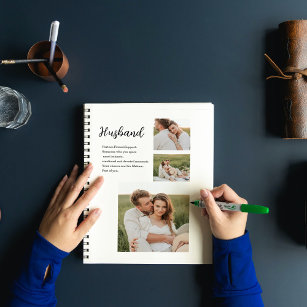 Collage Couple Photo & Romantic Husband Love Gift Notebook