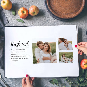 Collage Couple Photo & Romantic Husband Love Gift Placemat