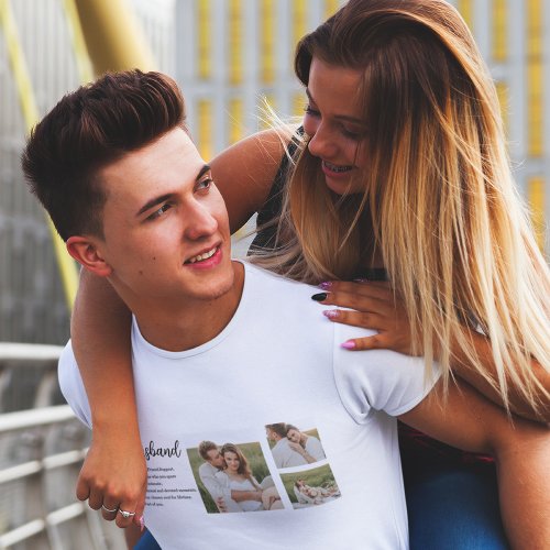 Collage Couple Photo  Romantic Husband Love Gift T_Shirt