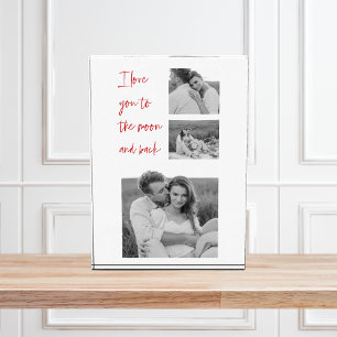 Collage Couple Photo & Romantic Quote Love You Block