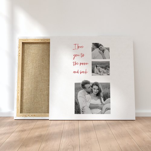 Collage Couple Photo  Romantic Quote Love You Can Canvas Print