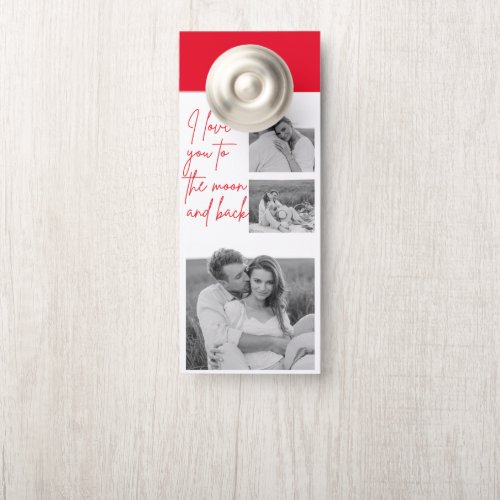 Collage Couple Photo  Romantic Quote Love You Door Hanger