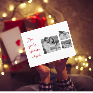 Collage Couple Photo & Romantic Quote Love You Hol Holiday Postcard