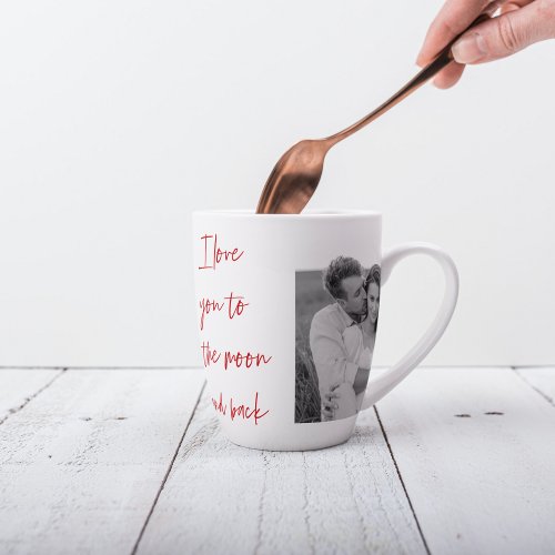Collage Couple Photo  Romantic Quote Love You Lat Latte Mug
