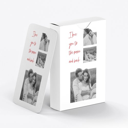 Collage Couple Photo  Romantic Quote Love You Pla Playing Cards