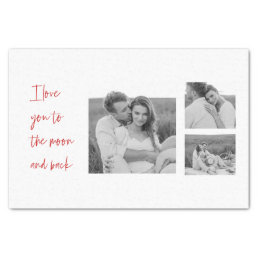 Collage Couple Photo &amp; Romantic Quote Love You Tis Tissue Paper