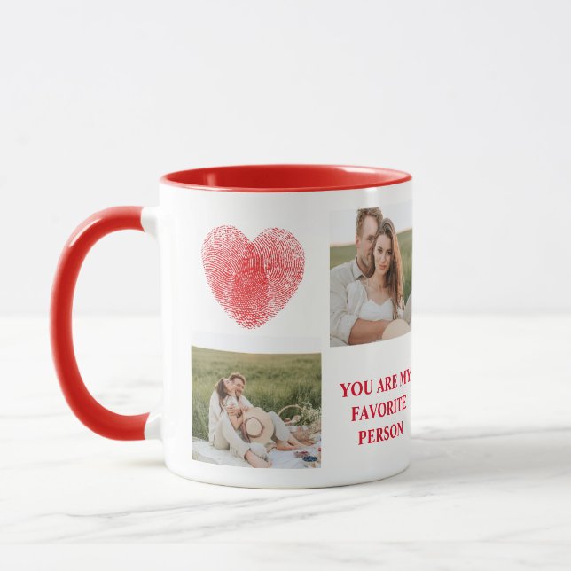 Collage Couple Photo & Romantic Quote Mug (Left)