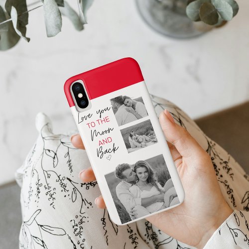 Collage Couple Photo  Romantic Quote To The Moon iPhone XS Case