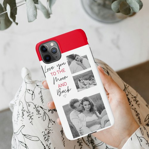Collage Couple Photo  Romantic Quote To The Moon iPhone 11Pro Max Case