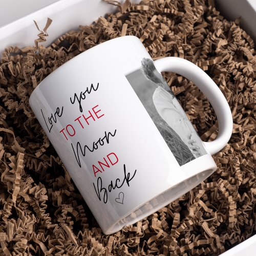 Collage Couple Photo  Romantic Quote To The Moon Mug