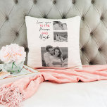 Collage Couple Photo & Romantic Quote To The Moon Throw Pillow<br><div class="desc">Collage Couple Photo & Romantic Quote To The Moon</div>