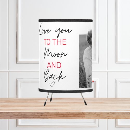 Collage Couple Photo  Romantic Quote To The Moon Tripod Lamp