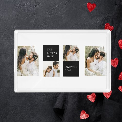 Collage  Couple Photo  Valentine Gift Acrylic Tray