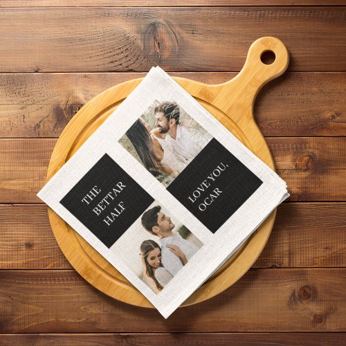 Collage  Couple Photo  Valentine Gift Kitchen Towel