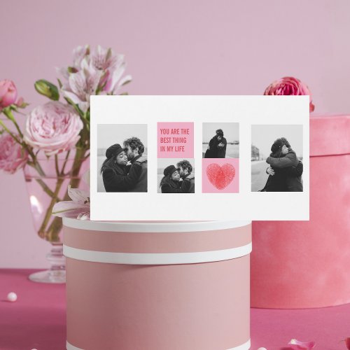 Collage Couple Photo  Valentines Pink  Red Heart