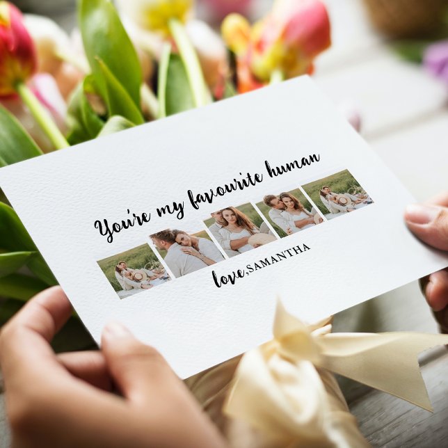 Collage Couple Photo & You Are My Favorite Human Holiday Postcard (Creator Uploaded)