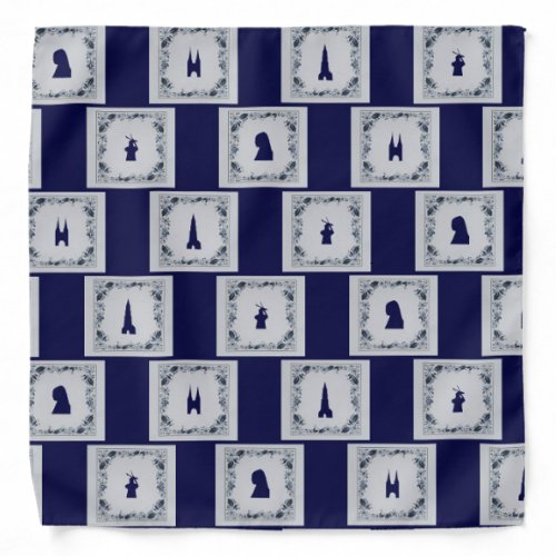 Collage Delft blue tiles Bandana