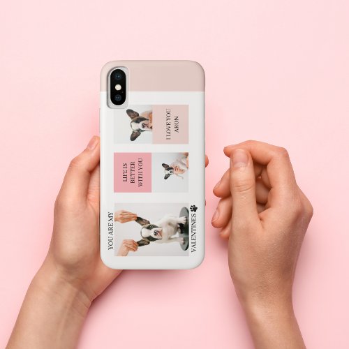 Collage Dog Photos  Dog Is My Valentines  Pink  iPhone XS Case