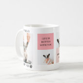 Collage Dog Photos | Dog Is My Valentines | Pink  Coffee Mug (Front Left)