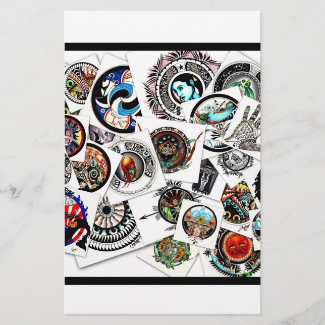 Collage Drawings Stationery (Front)