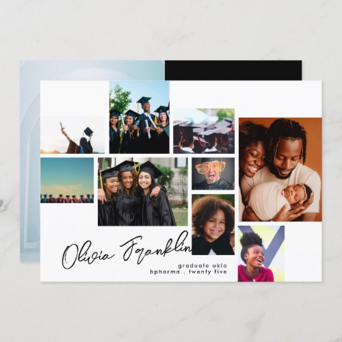 Collage Editable Multi Photo Graduation Party Invitation