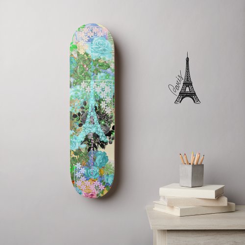 Collage  Eiffel Tower Skateboard