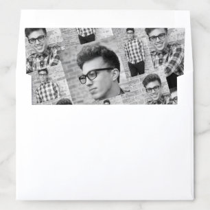 Collage Envelope Liner, Black and White Pictures Liner