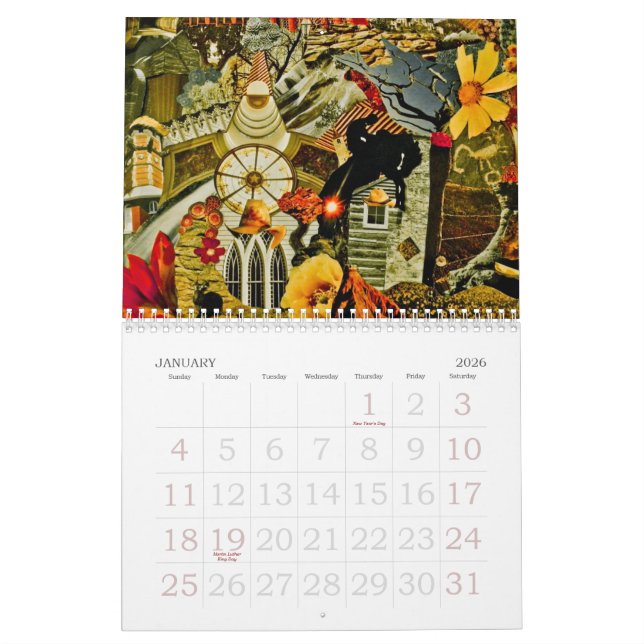 Collage Expressions -12 month Calendar (Jan 2026)