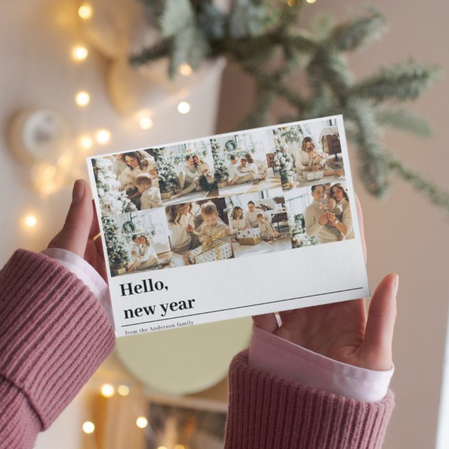 Collage Family Photo | Hello New Year Postcard (Creator Uploaded)
