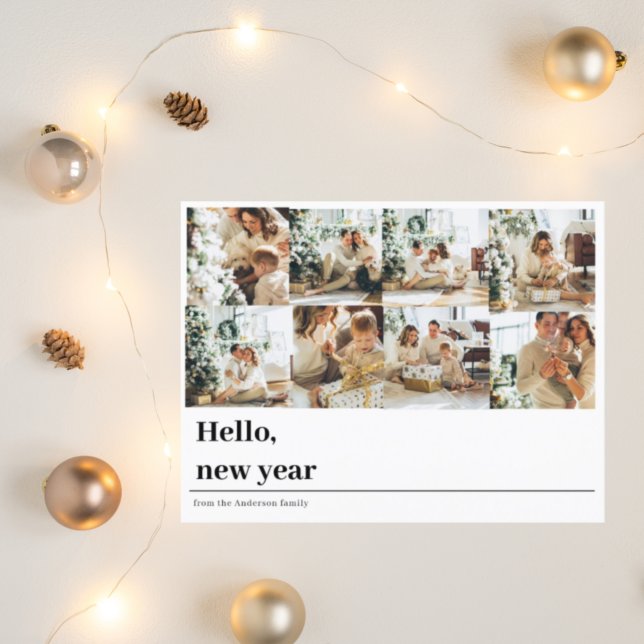 Collage Family Photo | Hello New Year Postcard (Creator Uploaded)