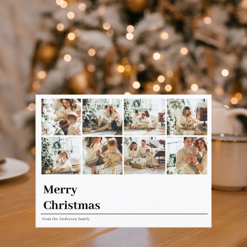 Collage Family Photo  Merry Christmas Postcard