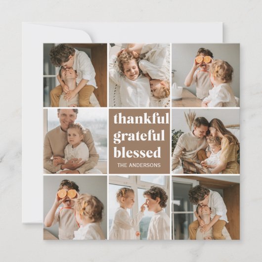Collage Family Photo | Thankful Grateful Blessed (Front)