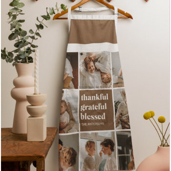 Collage Family Photo | Thankful Grateful Blessed Apron by LovePattern at Zazzle