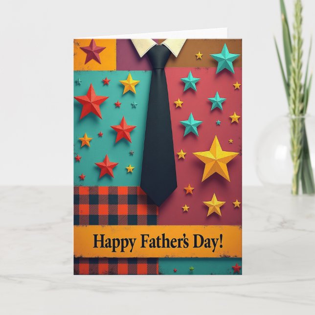 Collage Fathers Day Necktie Card (Front)