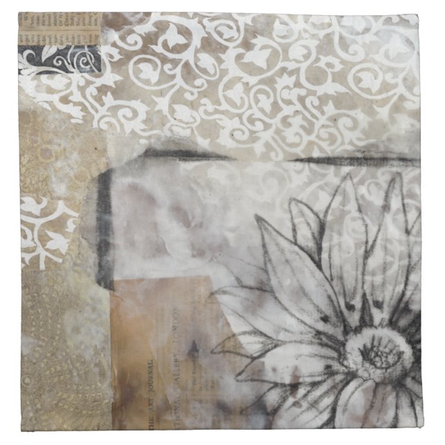 Collage Fleur II Cloth Napkin (Front)