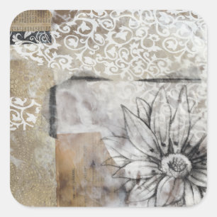 Collage Fleur II Square Sticker