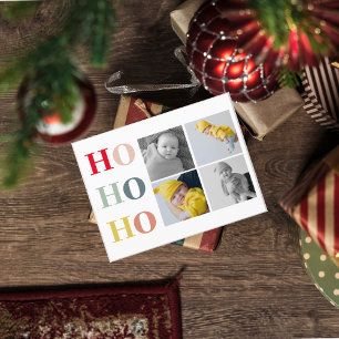 Collage Four Photos   Colorful HOHOHO  Postcard