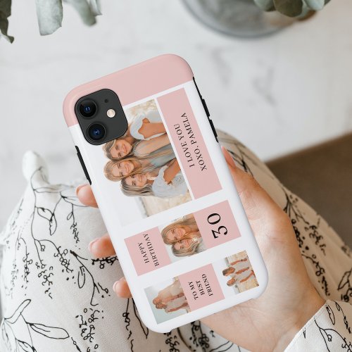 Collage Friend Photos  Happy Birthday Gift iPhone 11 Case