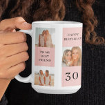 Collage Friend Photos | Happy Birthday Gift Coffee Mug<br><div class="desc">Collage Friend Photos | Happy Birthday Gift.Make your friend's birthday extra special with this custom-made gift featuring a collage of your favorite moments together! This personalized pink-themed birthday gift is available exclusively on Zazzle,  and it's the perfect way to show your friend how much they mean to you.</div>