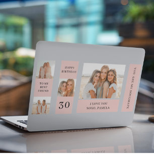 Collage Friend Photos   Happy Birthday Gift HP Laptop Skin