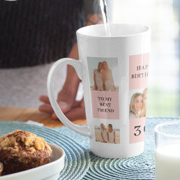 Collage Friend Photos | Happy Birthday Gift Latte Mug