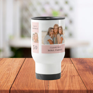 Collage Friend Photos   Happy Birthday Gift Travel Mug